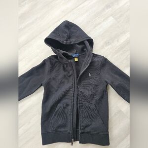 Ralph Lauren KIDS Black Hooded Zip Sweatshirt Size 7